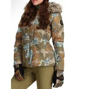 Obermeyer Tuscany II Jacket Womens Size 10 Vintage Camo Ski Snowboard Hooded NWT
